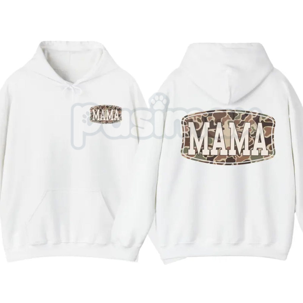 Camo Mama 2-Sided Hoodie – Rugged Outdoor Mom Pullover, Hunting & Country Aesthetic Streetwear, Double-Sided Graphic Sweatshirt