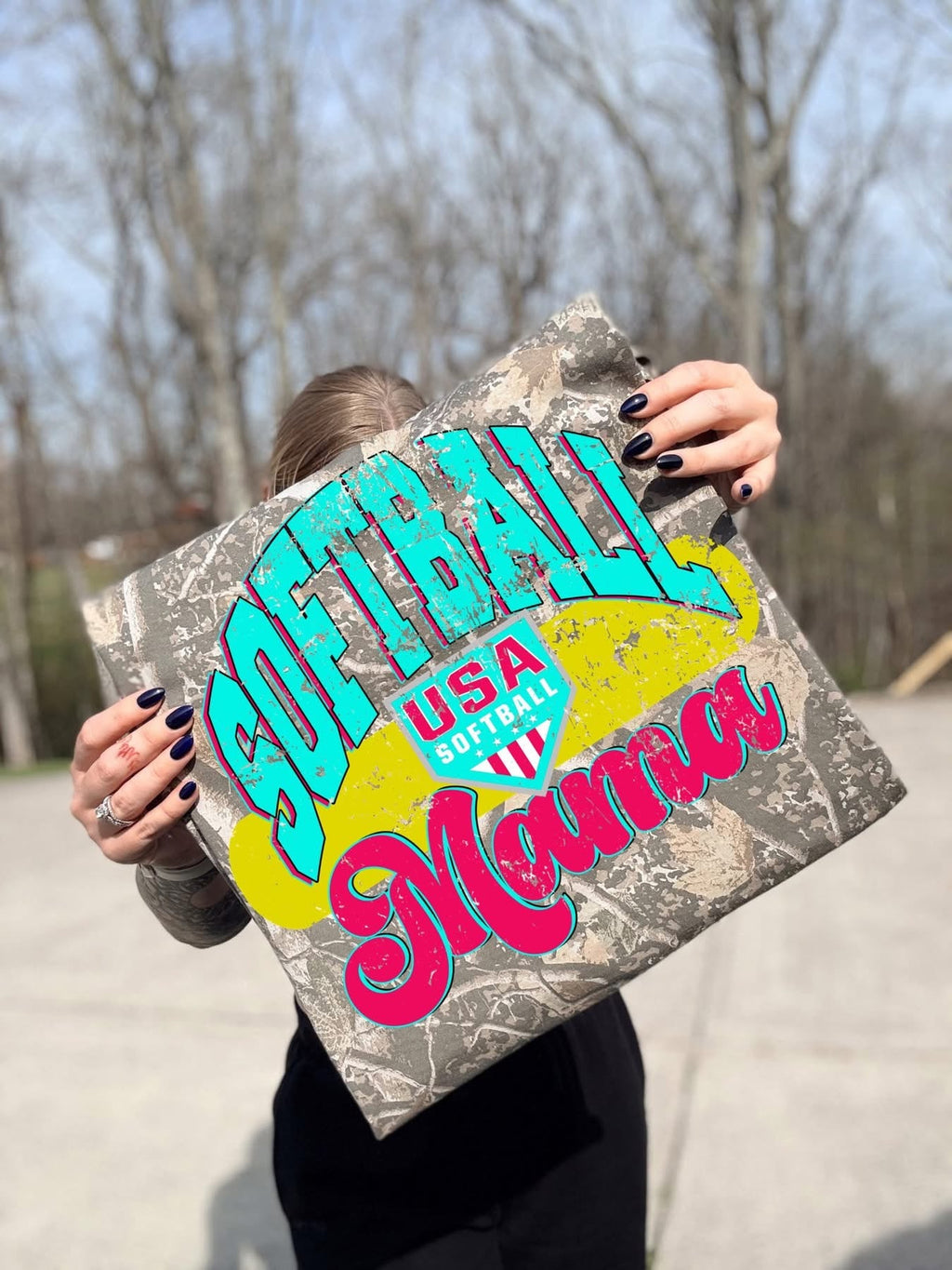 Softball Mama Camouflage Graphic Tee - Crafted with Purpose | Everyday Customs Co.