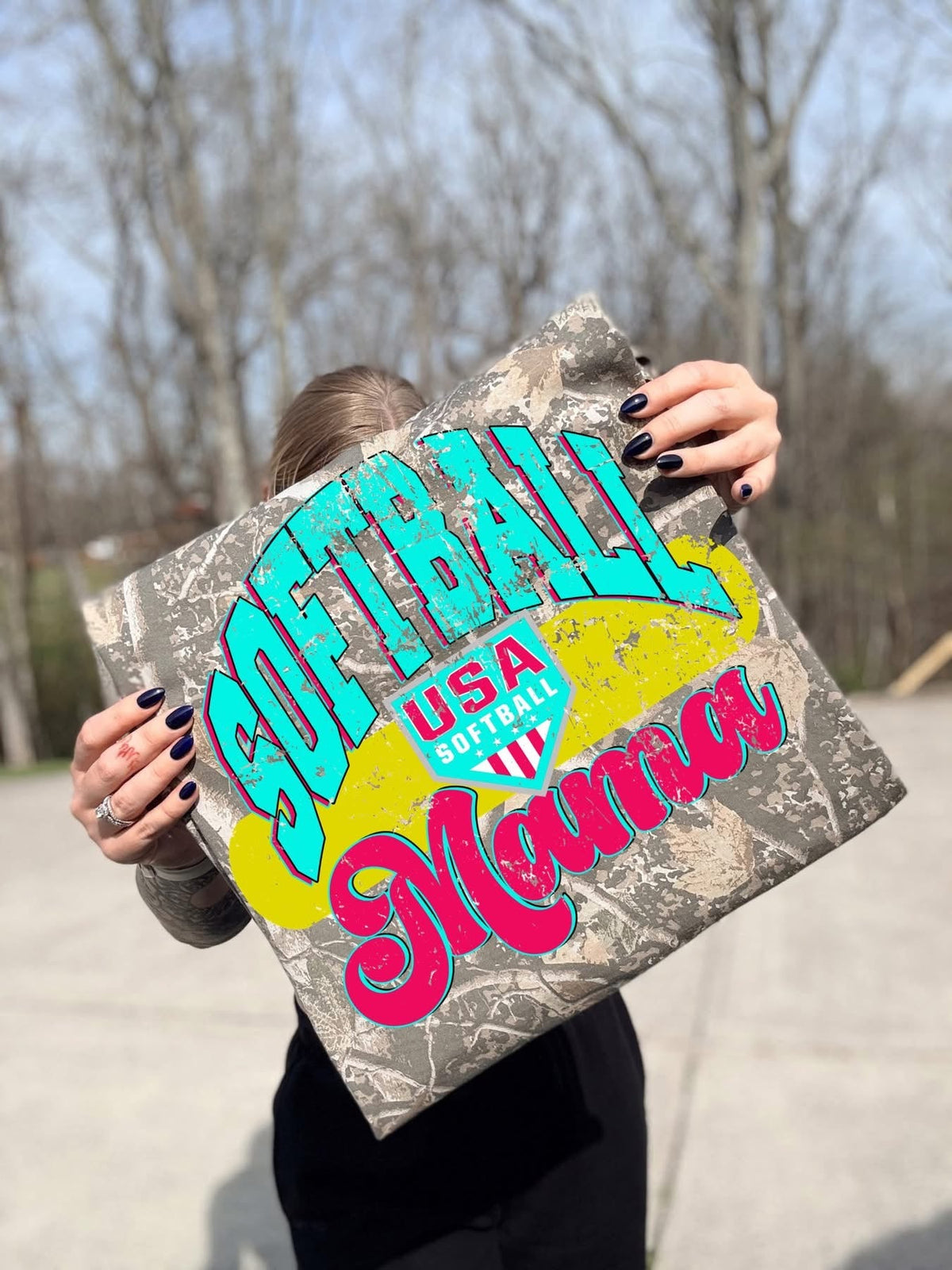 Softball Mama Camouflage Graphic Tee - Crafted with Purpose | Everyday Customs Co.