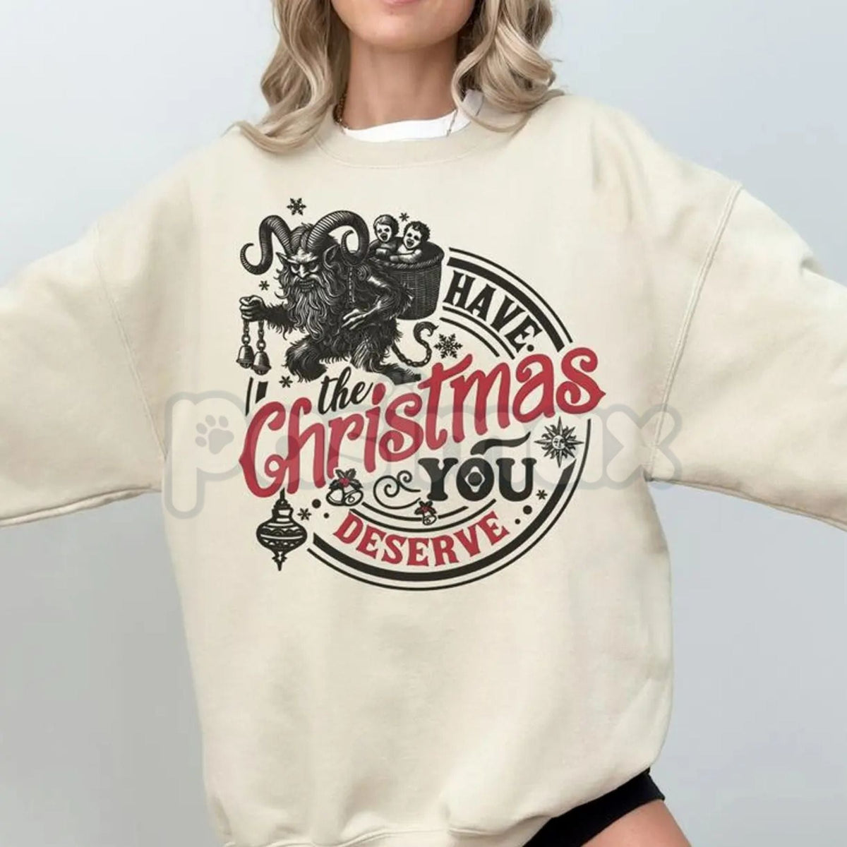 Krampus Christmas Sweatshirt | Sarcastic Funny Krampusnacht Jumper | Spooky Gothic Holiday Crewneck | Alternative Xmas Gift