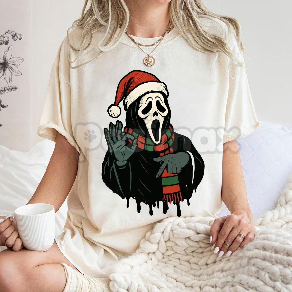 Merry Creepmas "Six Seven" Hand Sign T-Shirt - Funny Christmas 6 7 Tee, Dark Humor Holiday Apparel