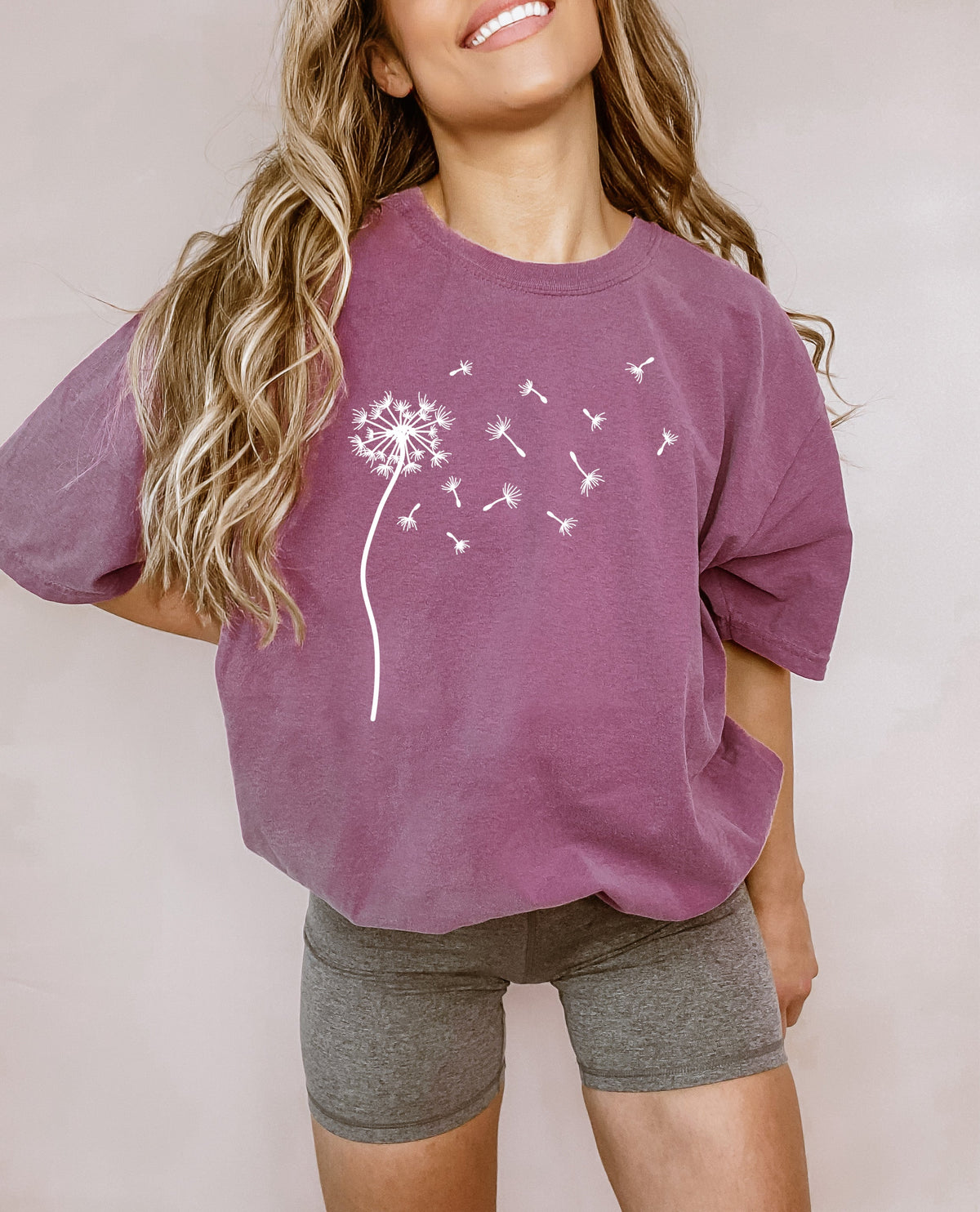 Dandelion Botanical wildflowers Garment Dyed T Shirt