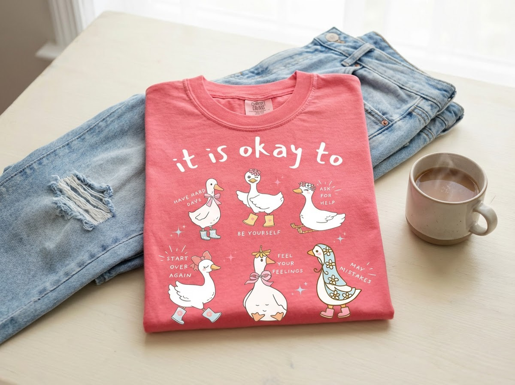It Is Okay to Duck T-Shirt - Crafted In-House Cotton Tee | Everyday Customs Co.