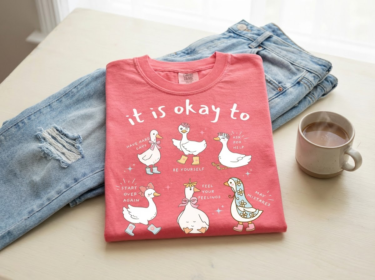 It Is Okay to Duck T-Shirt - Crafted In-House Cotton Tee | Everyday Customs Co.