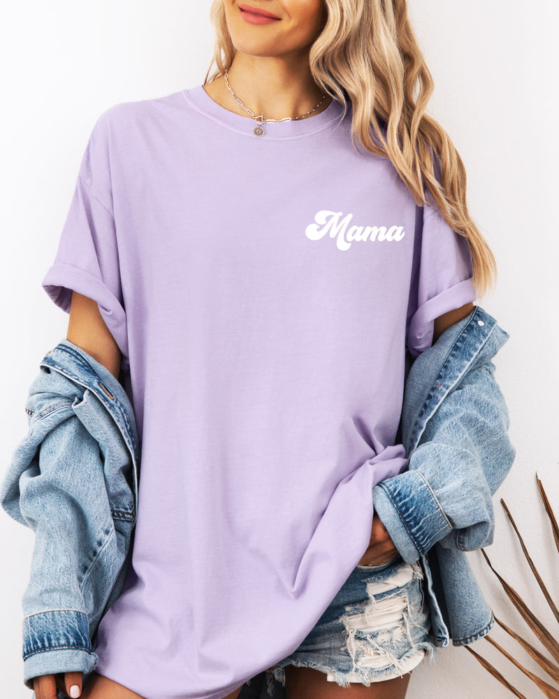 Mama Comfort Colors Graphic Tees (Groovy Left Chest)