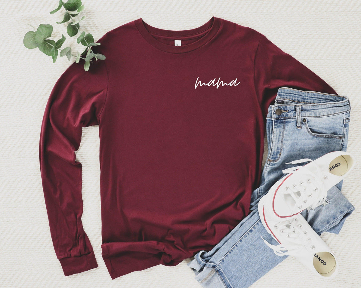 Mama Long Sleeve Tshirt (cursive left corner)