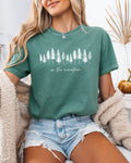On the mountain Tree Botanical Plant Nature Camping Adventure Garment Dyed T Shirt