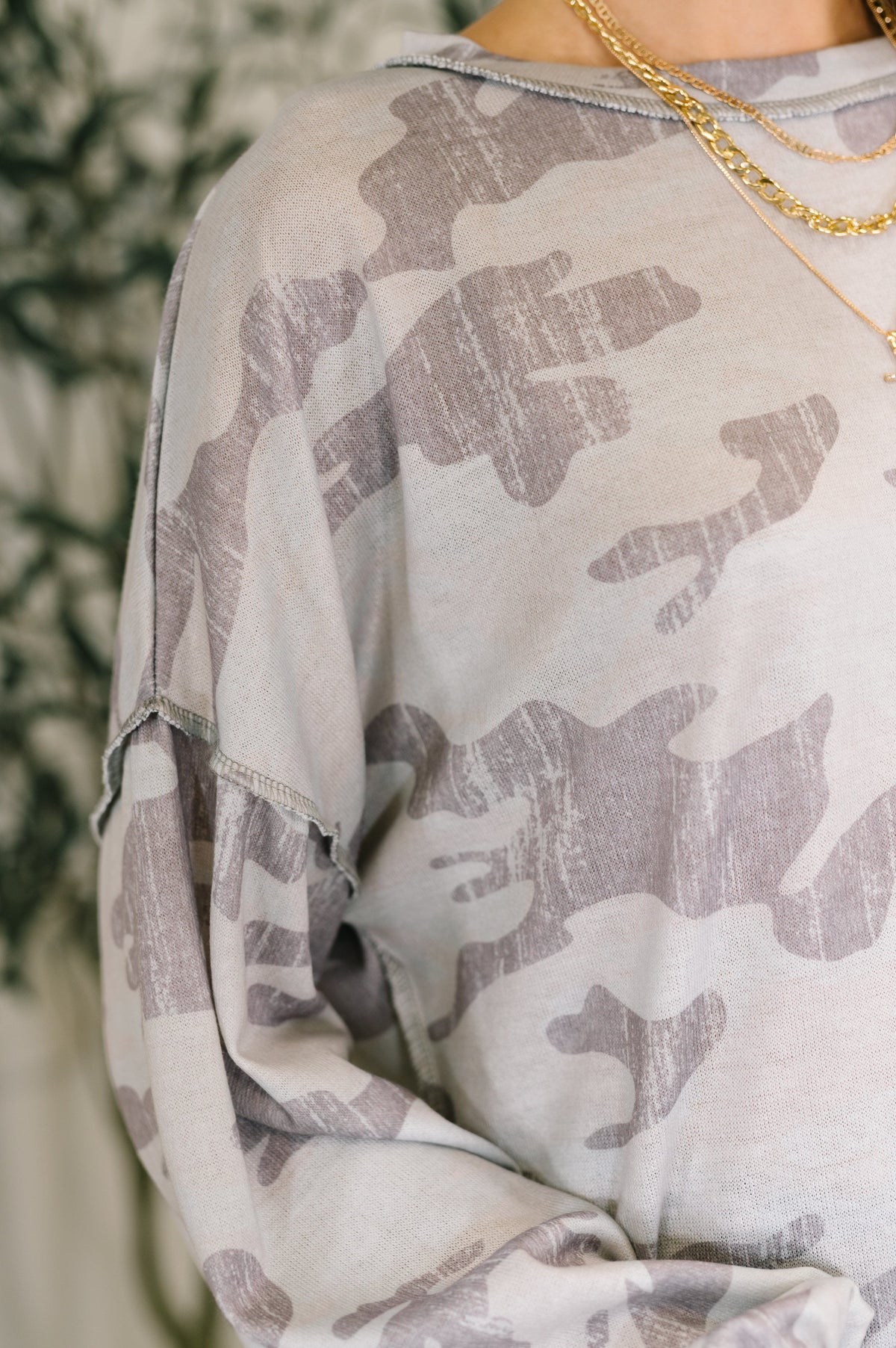 Urban Camo Drop Shoulder Top