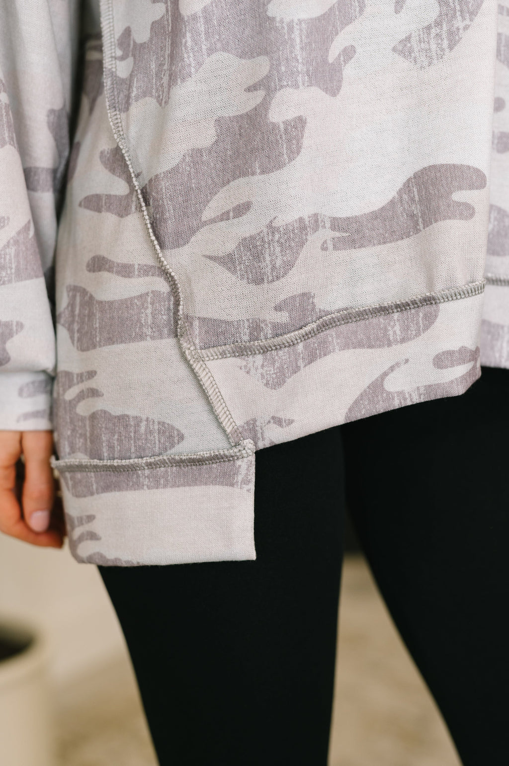 Urban Camo Drop Shoulder Top