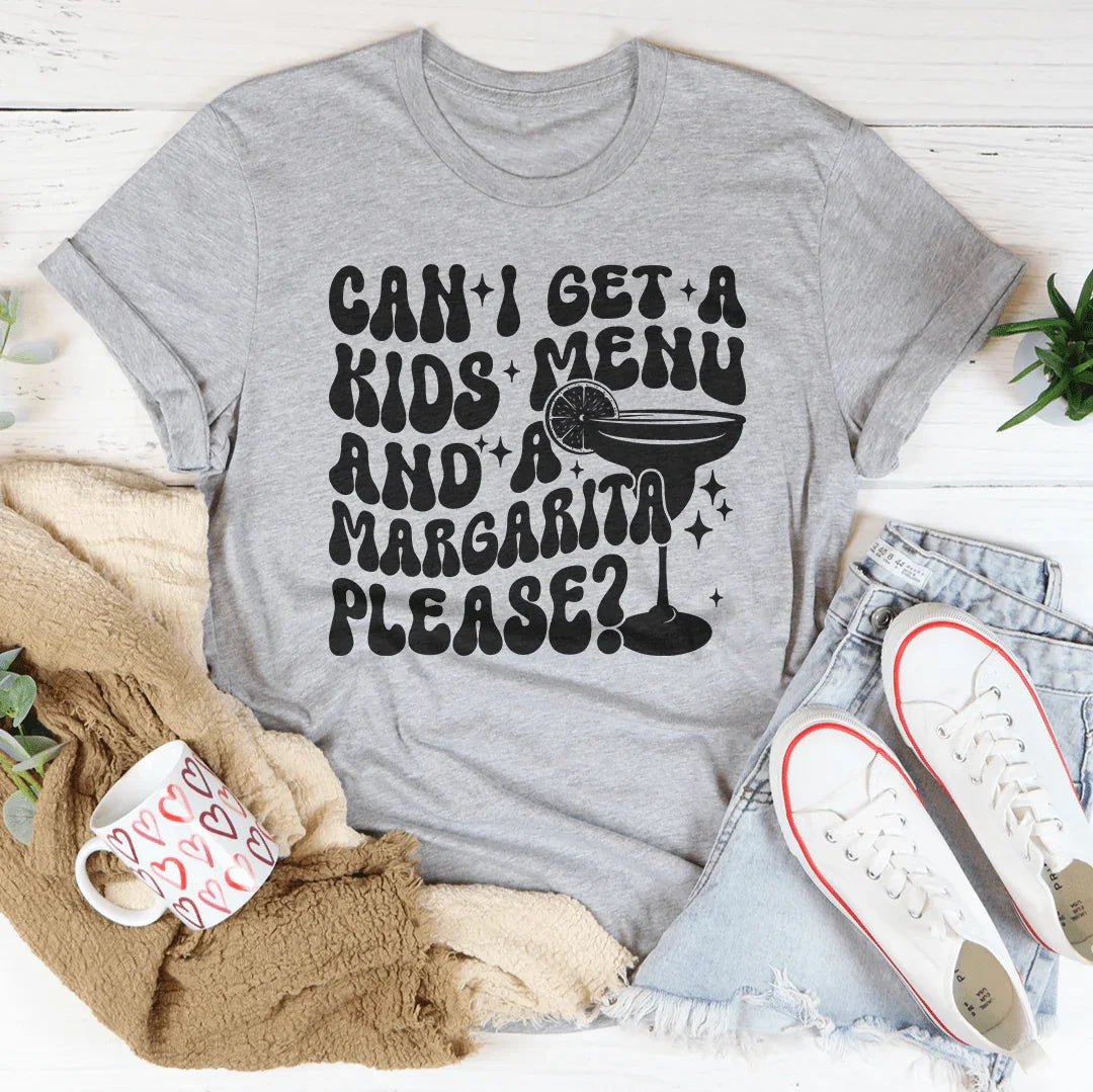 Funny Brunch Quote Top – "Kids Menu And A Margarita" Casual Shirt