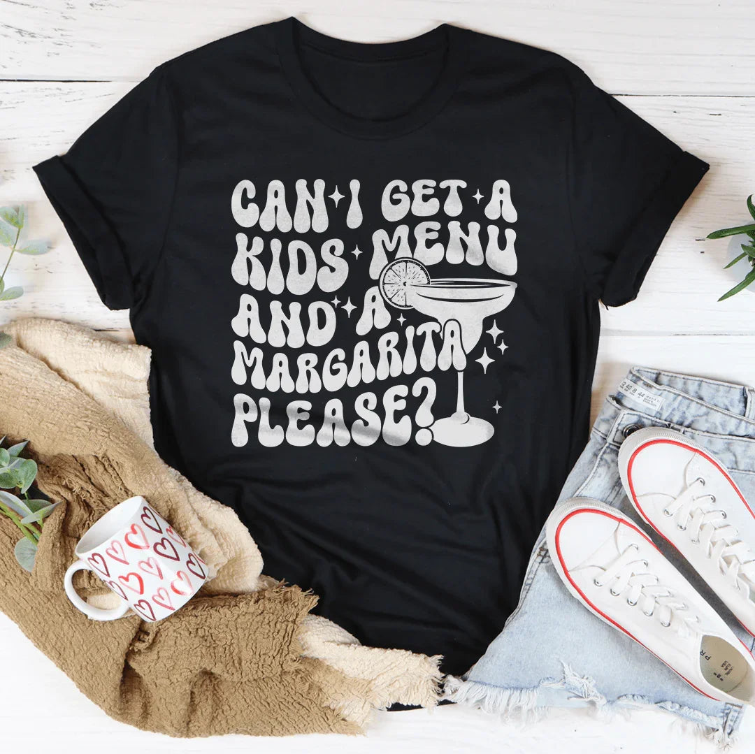 Funny Brunch Quote Top – "Kids Menu And A Margarita" Casual Shirt