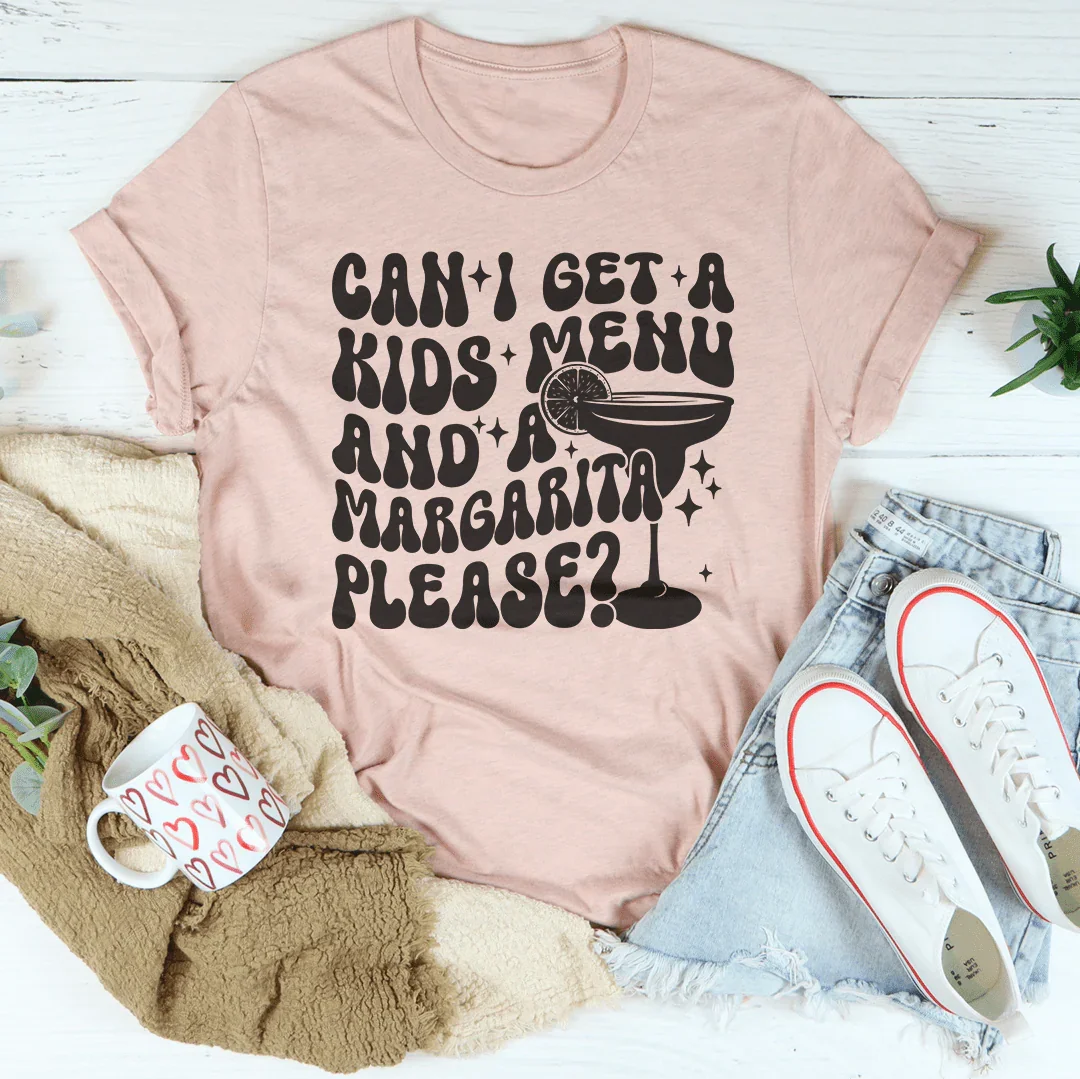 Funny Brunch Quote Top – "Kids Menu And A Margarita" Casual Shirt