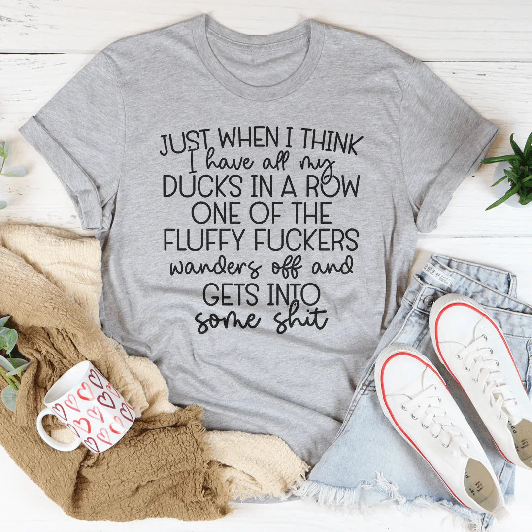 Funny Organization Quote Crewneck Tee – "Ducks In A Row"