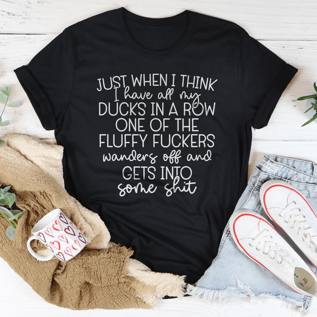 Funny Organization Quote Crewneck Tee – "Ducks In A Row"