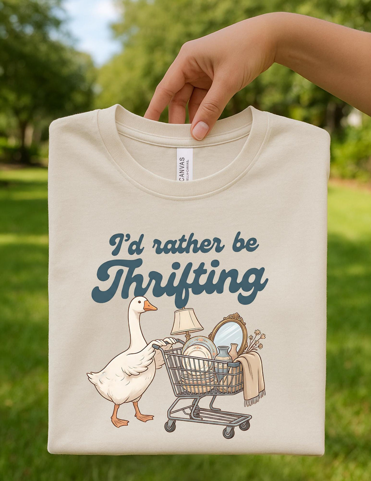 Funny Goose Thrifting Graphic Tee - Soft Bella Canvas Shirt | Everyday Customs Co.