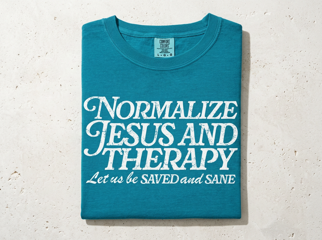 Normalize Jesus and Therapy Christian Tee - Crafted with Purpose | Everyday Customs Co.