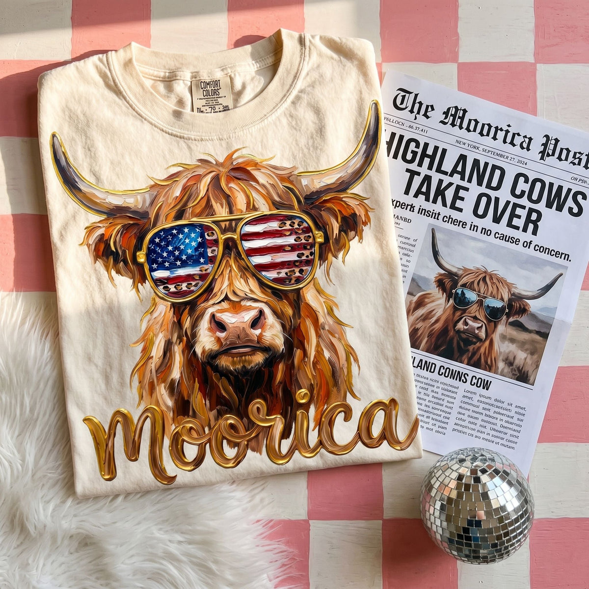 Moorica Highland Cow Graphic Tee | Comfort Colors | Everyday Customs Co.