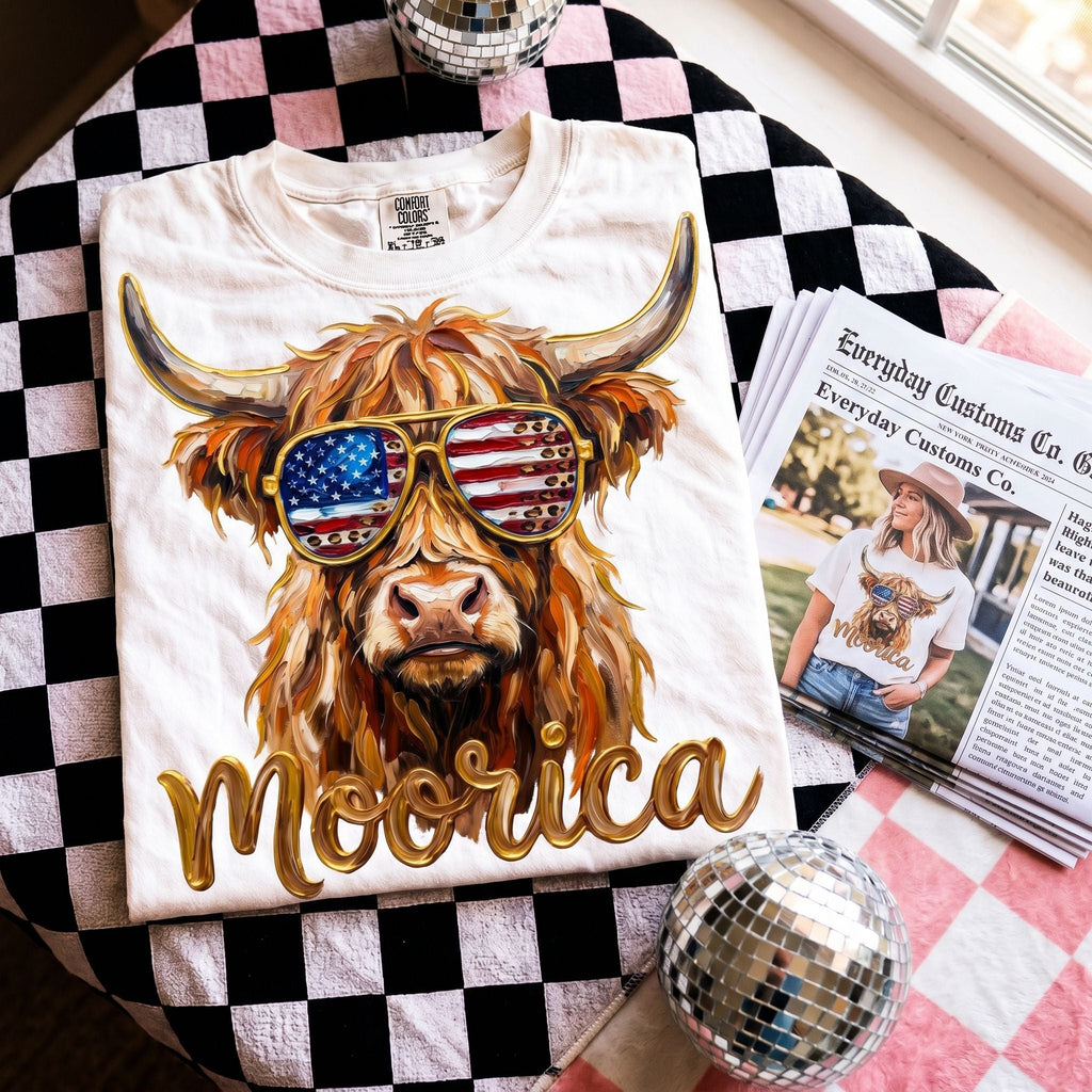 Moorica Highland Cow Graphic Tee | Comfort Colors | Everyday Customs Co.