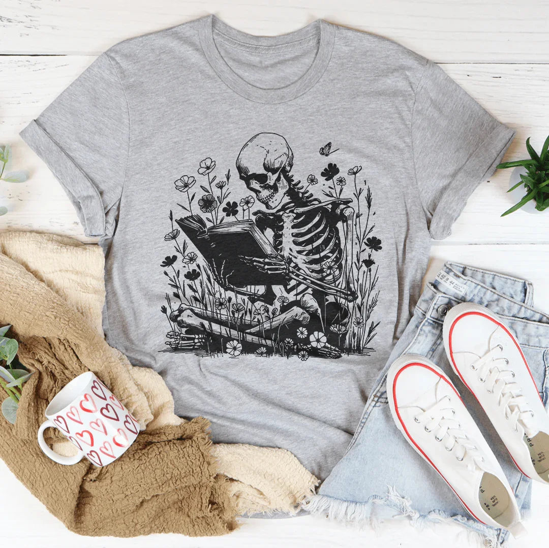 Skull With Books Tee